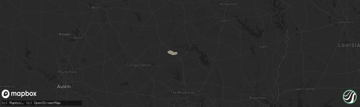 Hail map in Huntsville, TX on November 29, 2025