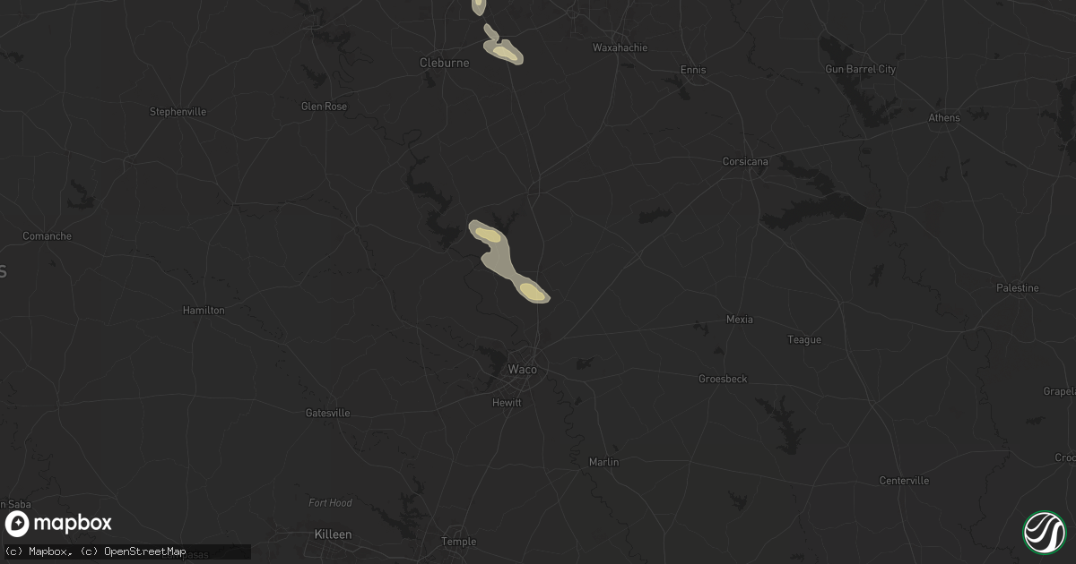 Hail map in West, TX on November 29, 2025