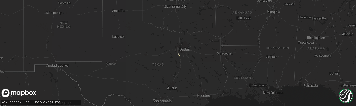 Hail map on November 29, 2025