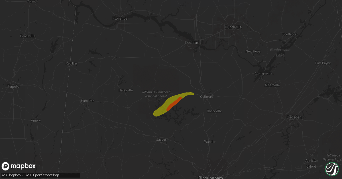Hail map in Addison, AL on November 30, 2016