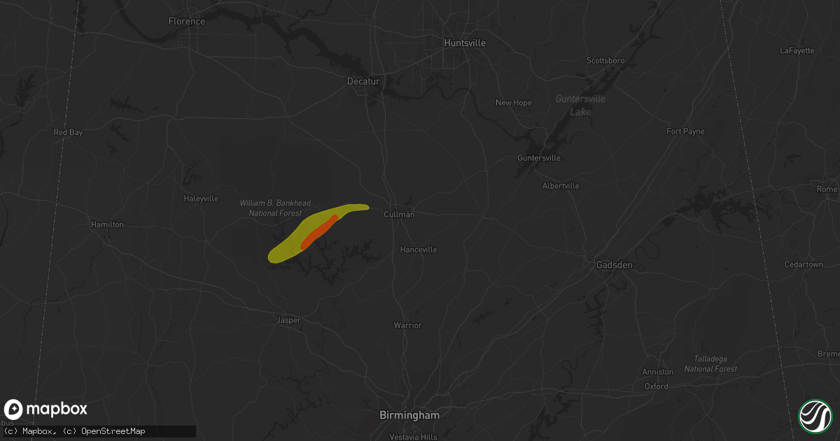 Hail map in Cullman, AL on November 30, 2016