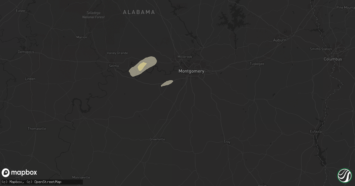 Hail map in Hope Hull, AL on November 30, 2016