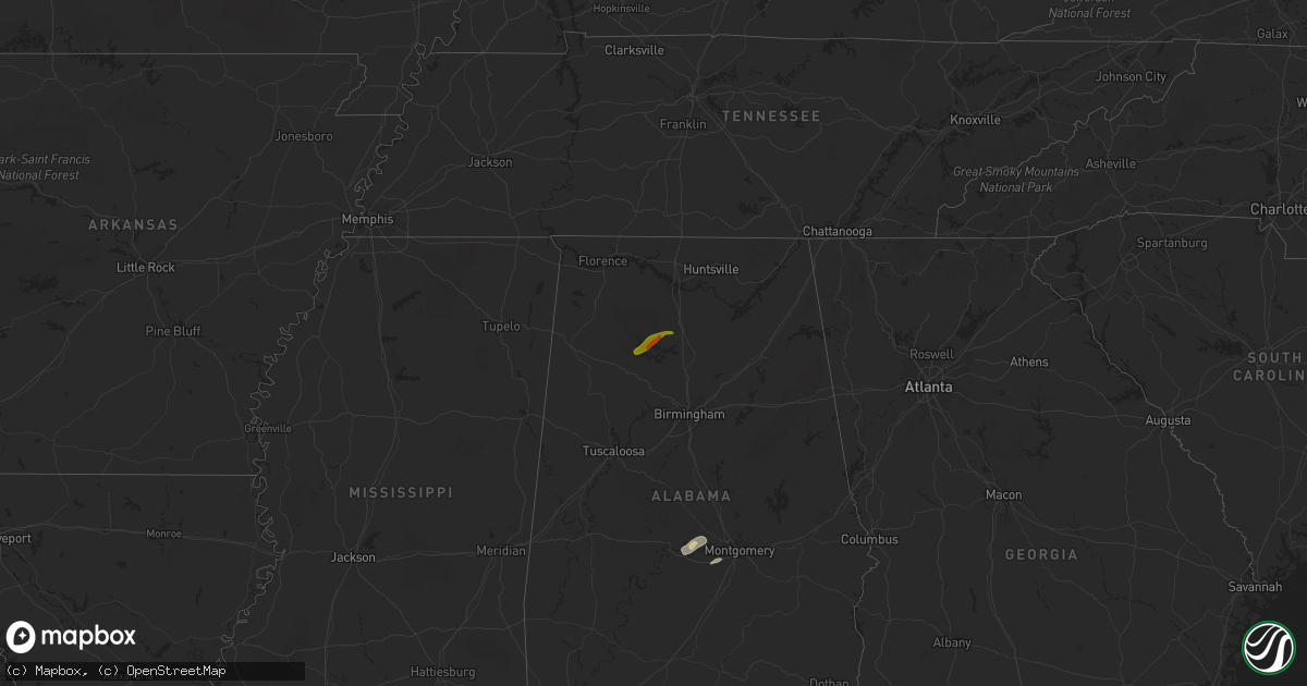 Hail map on November 30, 2016