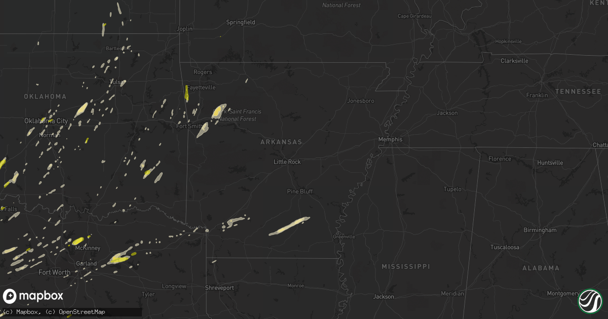 Hail map in Arkansas on November 30, 2018