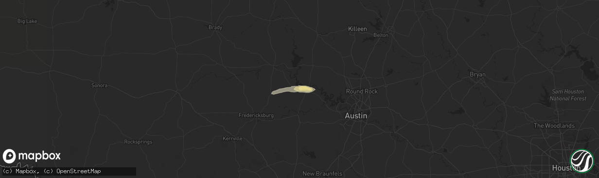 Hail map in Horseshoe Bay, TX on November 30, 2018