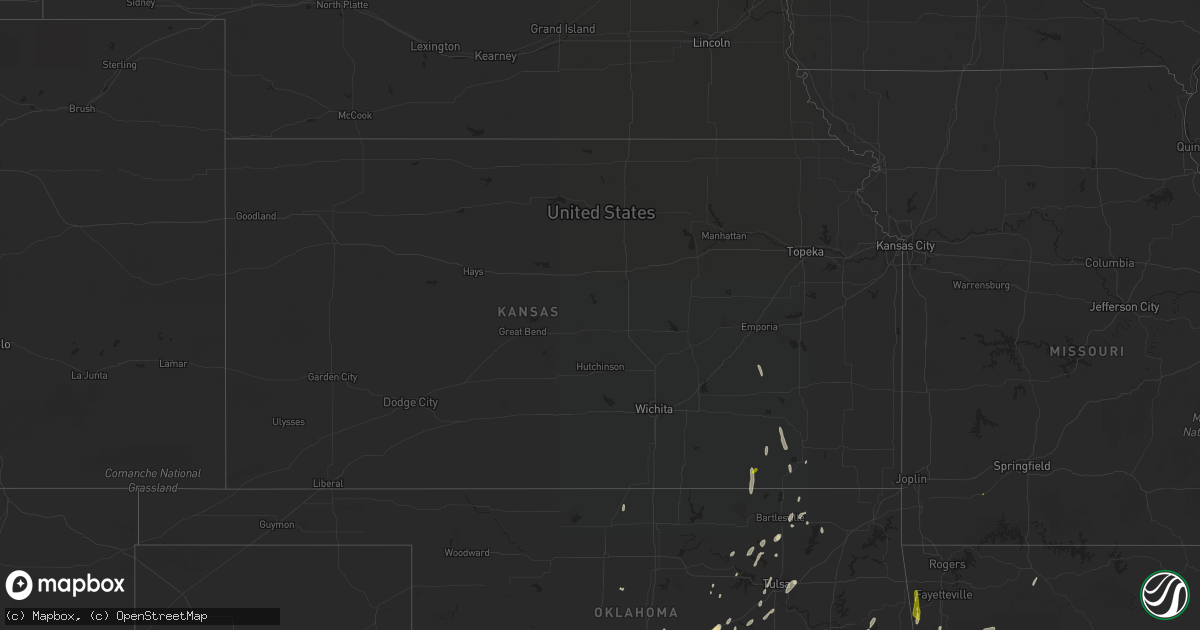 Hail map in Kansas on November 30, 2018