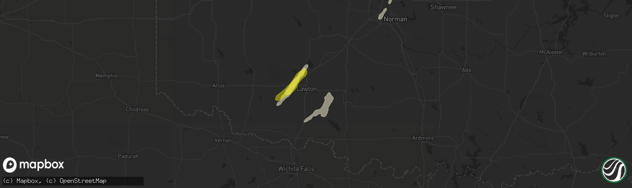 Hail map in Lawton, OK on November 30, 2018