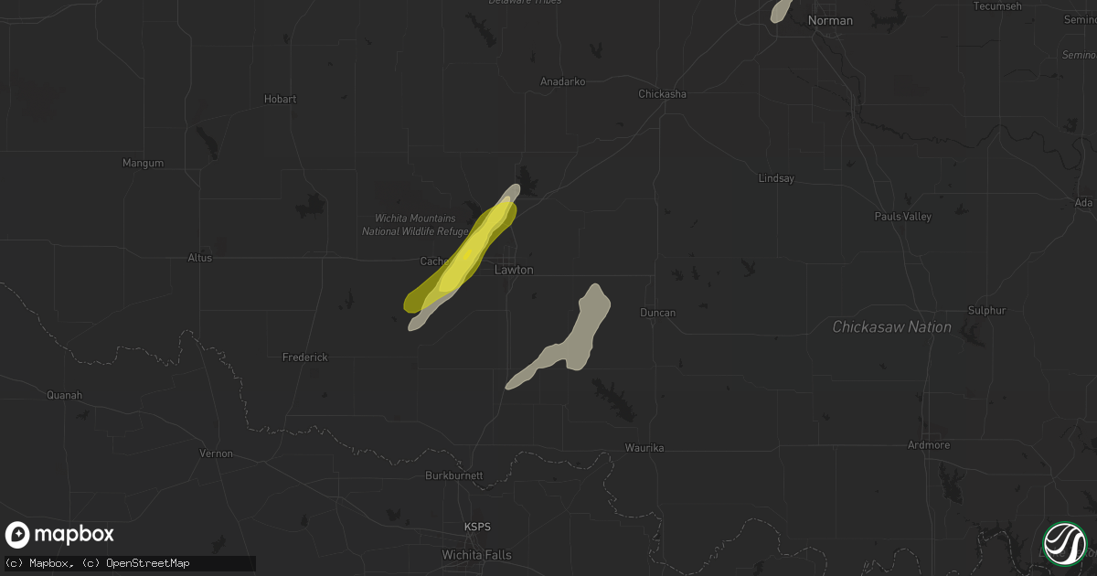 Hail map in Lawton, OK on November 30, 2018