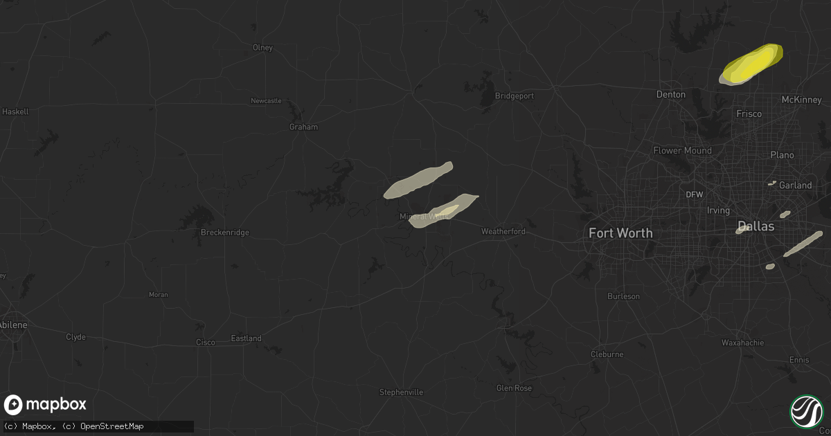 Hail map in Mineral Wells, TX on November 30, 2018