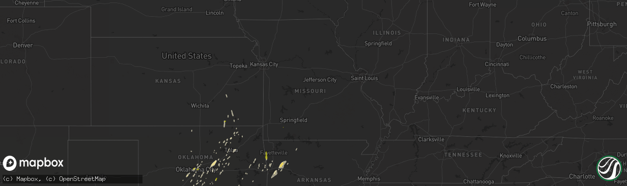 Hail map in Missouri on November 30, 2018