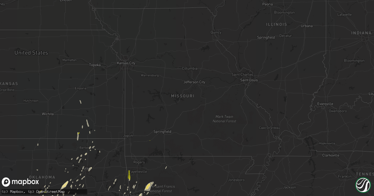 Hail map in Missouri on November 30, 2018
