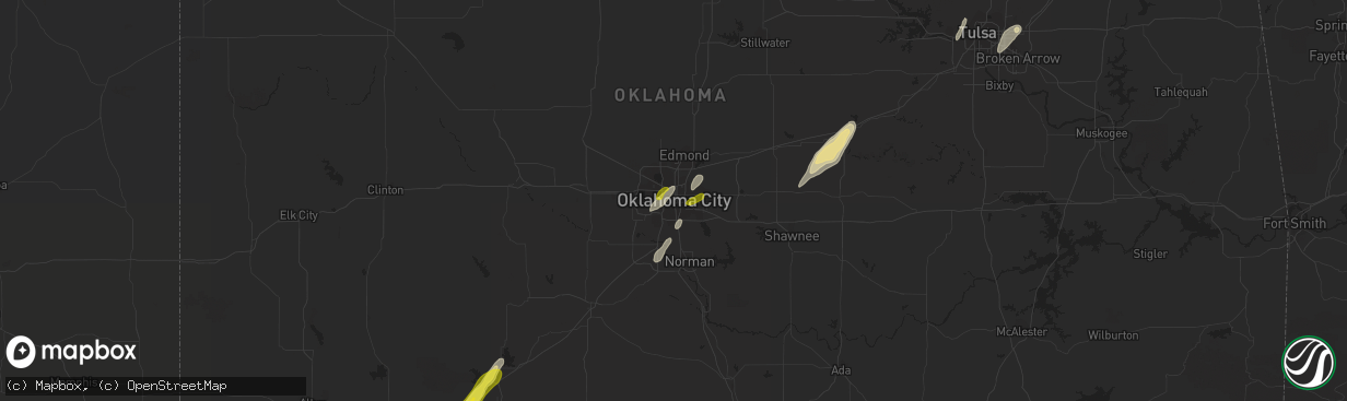 Hail map in Oklahoma City, OK on November 30, 2018