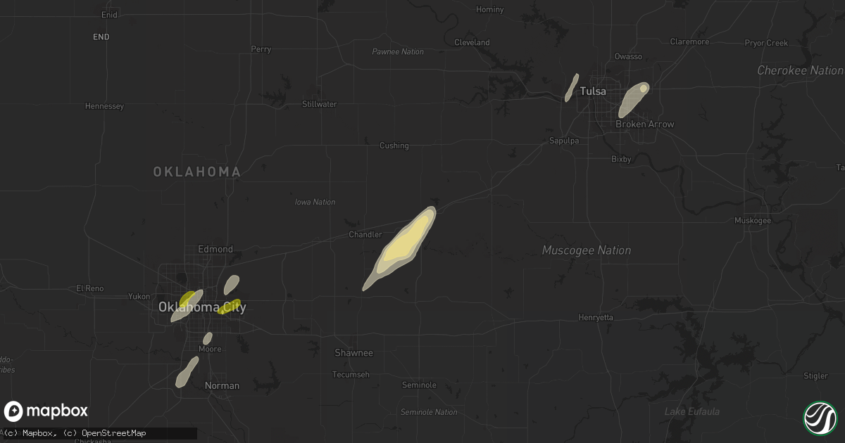 Hail map in Stroud, OK on November 30, 2018