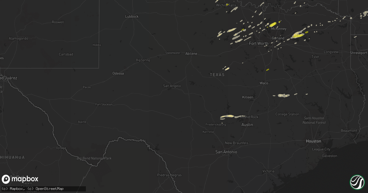 Hail map in Texas on November 30, 2018
