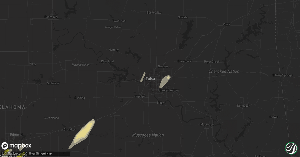 Hail map in Tulsa, OK on November 30, 2018