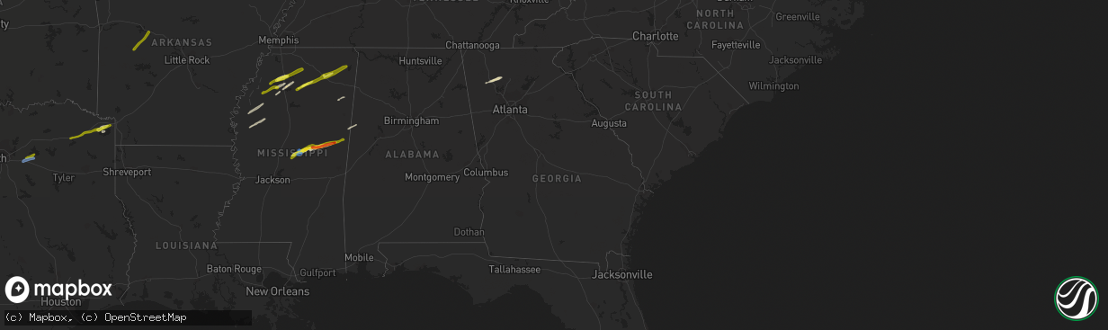 Hail map in Georgia on November 30, 2019