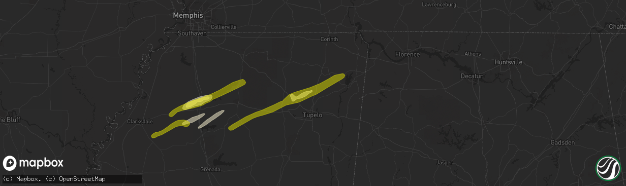 Hail map in Guntown, MS on November 30, 2019