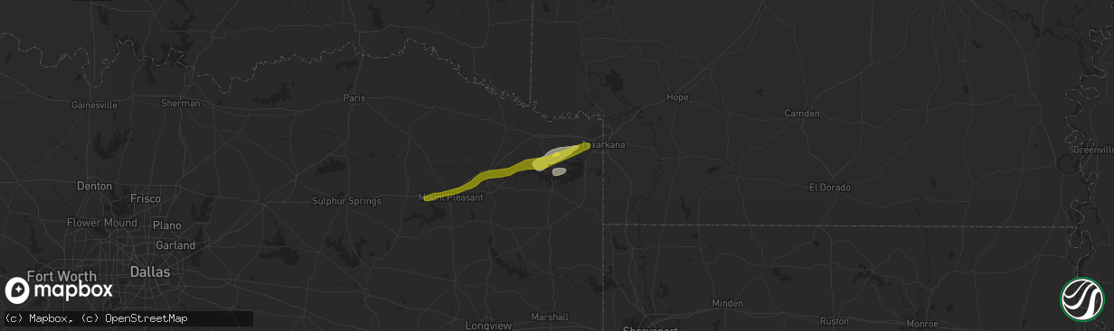 Hail map in Maud, TX on November 30, 2019