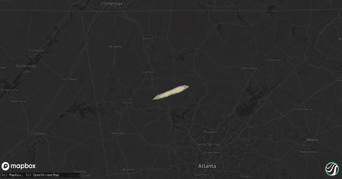 Hail map in Rydal, GA on November 30, 2019