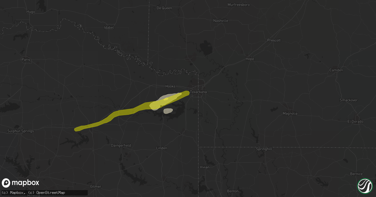 Hail map in Texarkana, TX on November 30, 2019