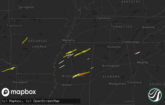 Hail map preview on 11-30-2019