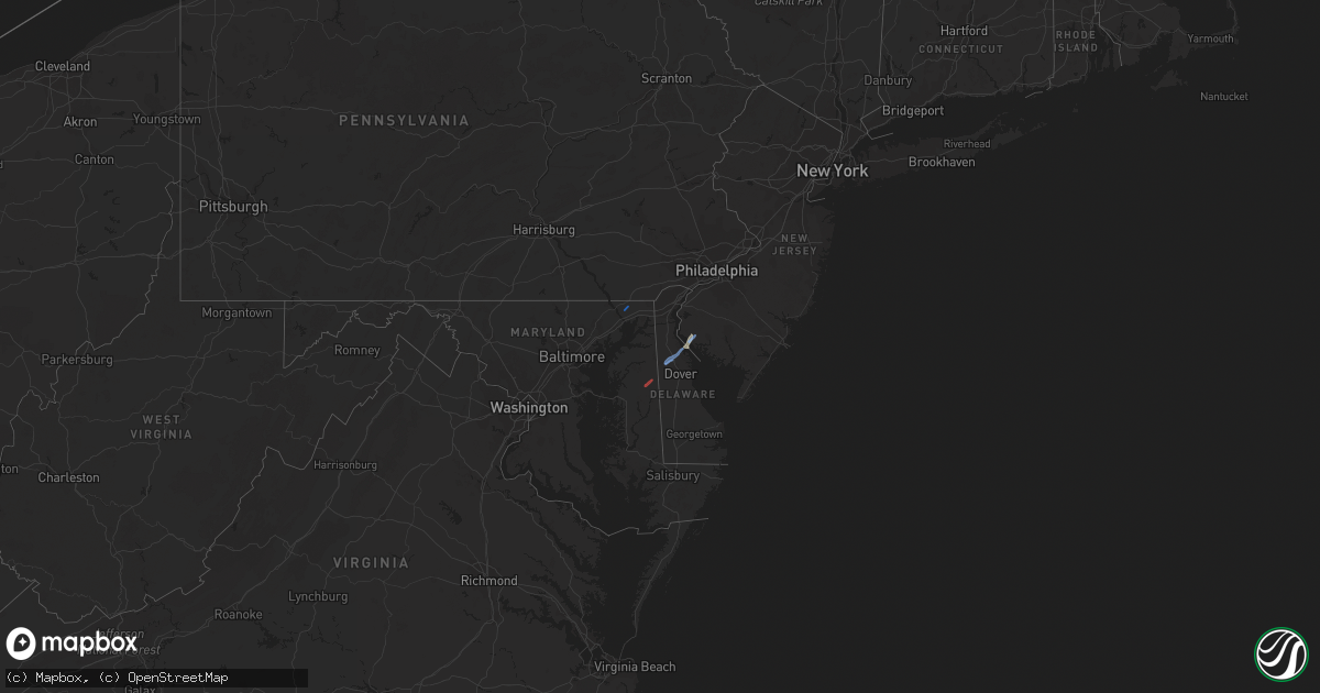 Hail map in Maryland on November 30, 2020