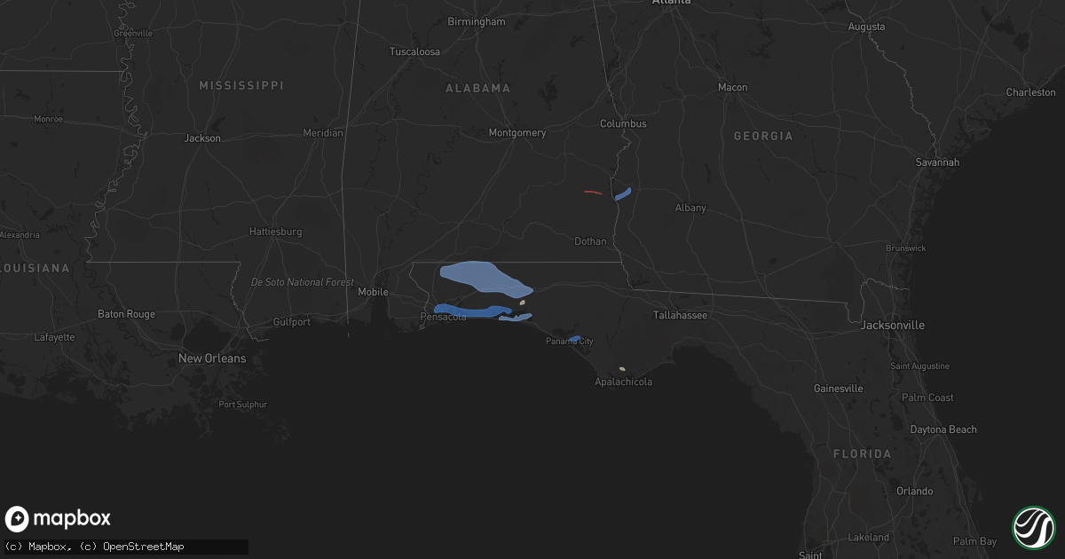 Hail map in Florida on November 30, 2022