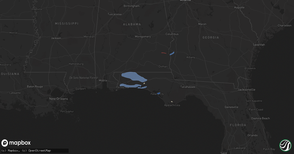 Hail map in Georgia on November 30, 2022