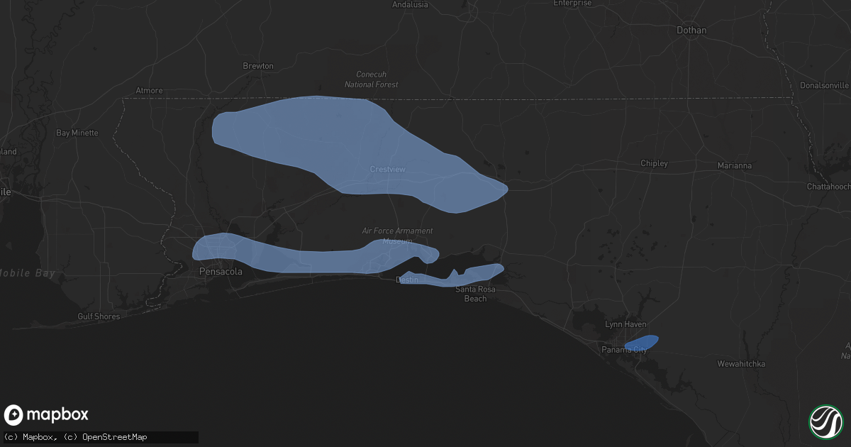 Hail map in Shalimar, FL on November 30, 2022