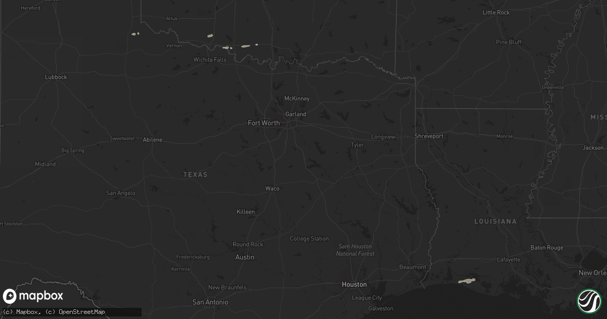 Hail map in Oklahoma on November 30, 2023