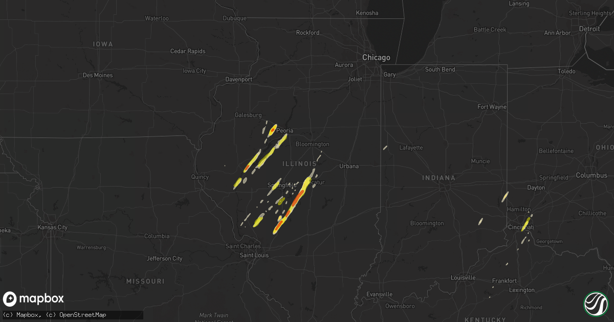 Hail map in Illinois on December 1, 2018