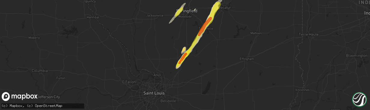 Hail map in Litchfield, IL on December 1, 2018