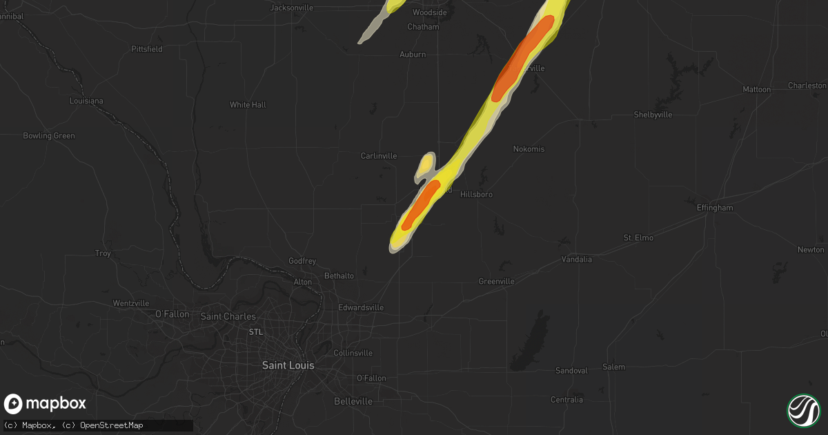 Hail map in Mount Olive, IL on December 1, 2018