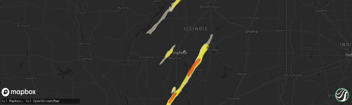 Hail map in Springfield, IL on December 1, 2018