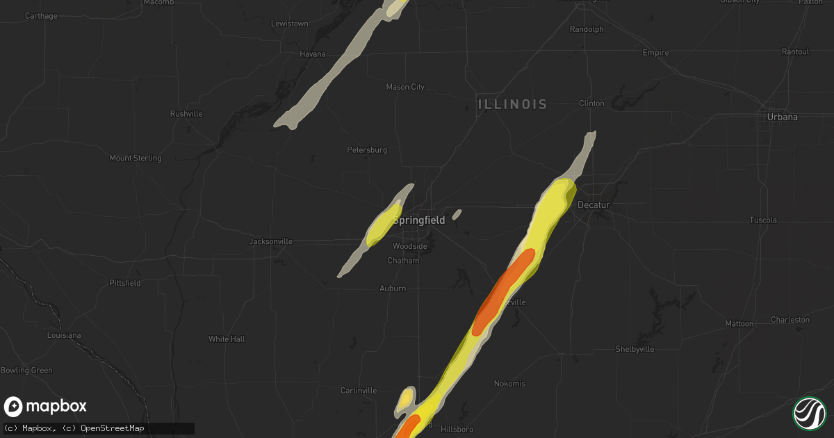 Hail map in Springfield, IL on December 1, 2018