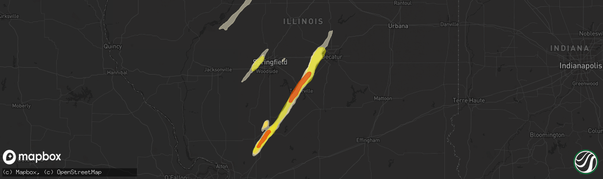 Hail map in Taylorville, IL on December 1, 2018