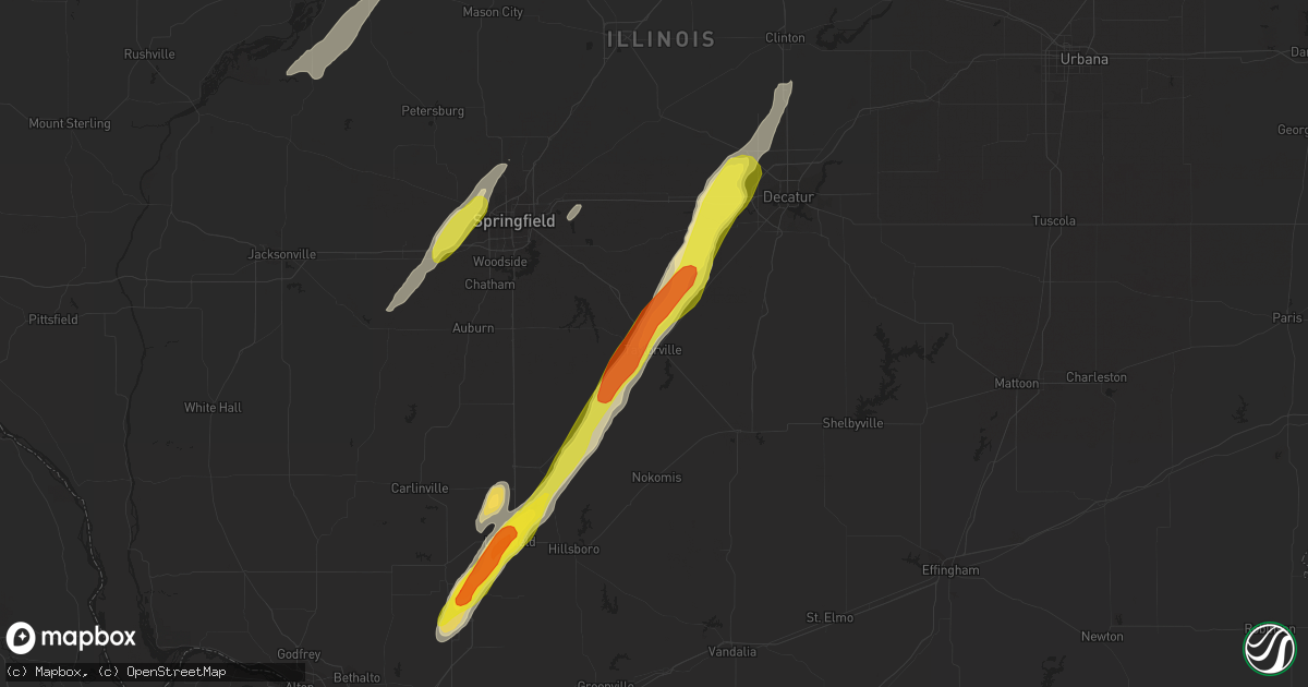 Hail map in Taylorville, IL on December 1, 2018