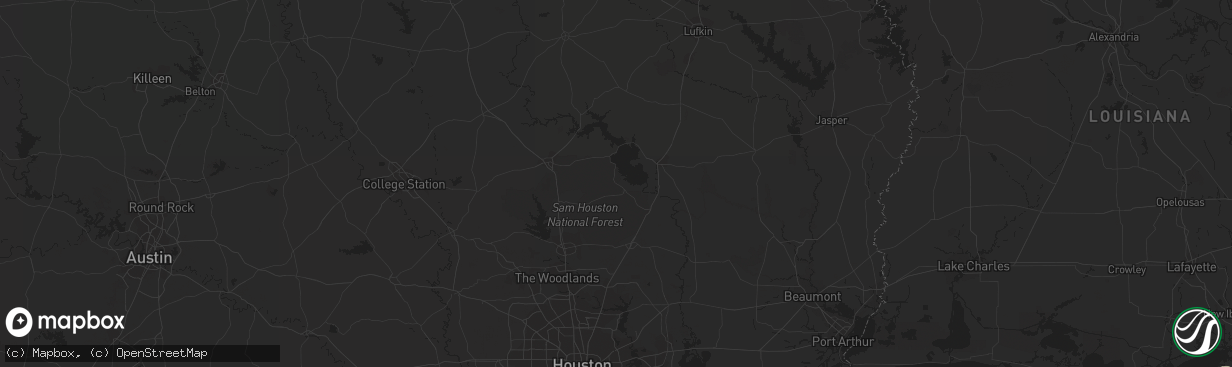 Hail map in Coldspring, TX on December 1, 2023