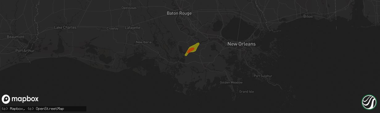 Hail map in Labadieville, LA on December 1, 2023