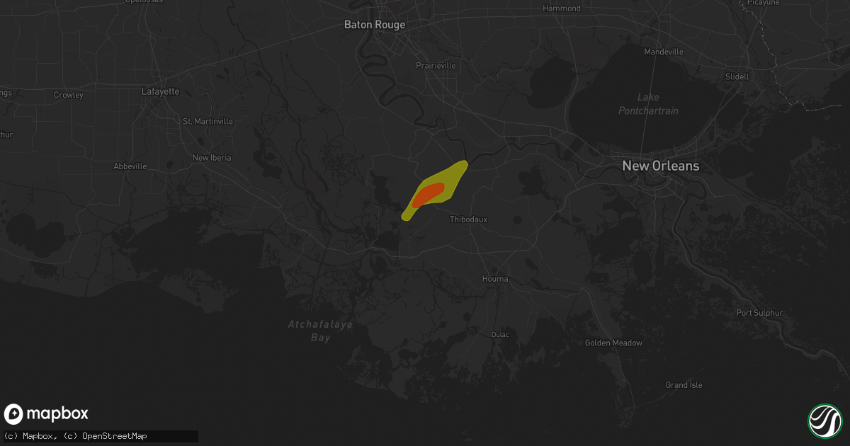 Hail map in Labadieville, LA on December 1, 2023