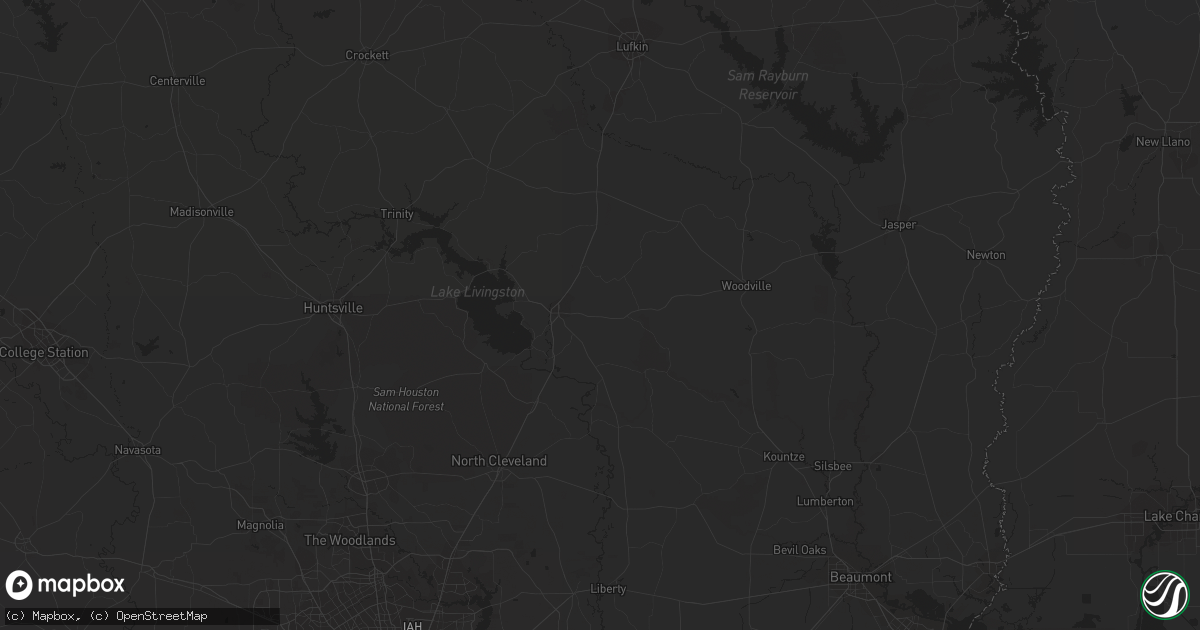 Hail map in Livingston, TX on December 1, 2023
