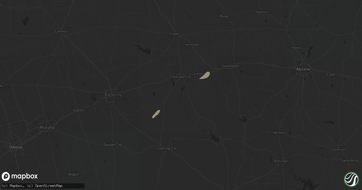 Hail map in Roscoe, TX on December 2, 2011