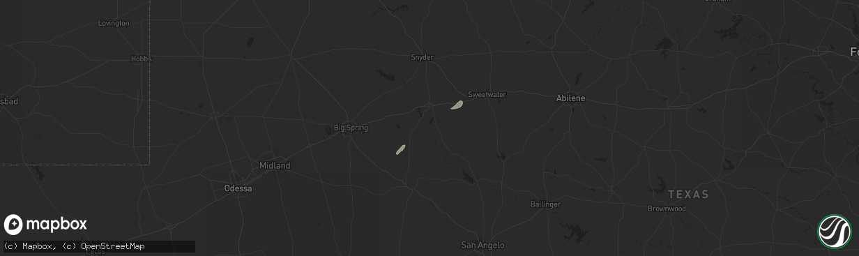 Hail map in Westbrook, TX on December 2, 2011