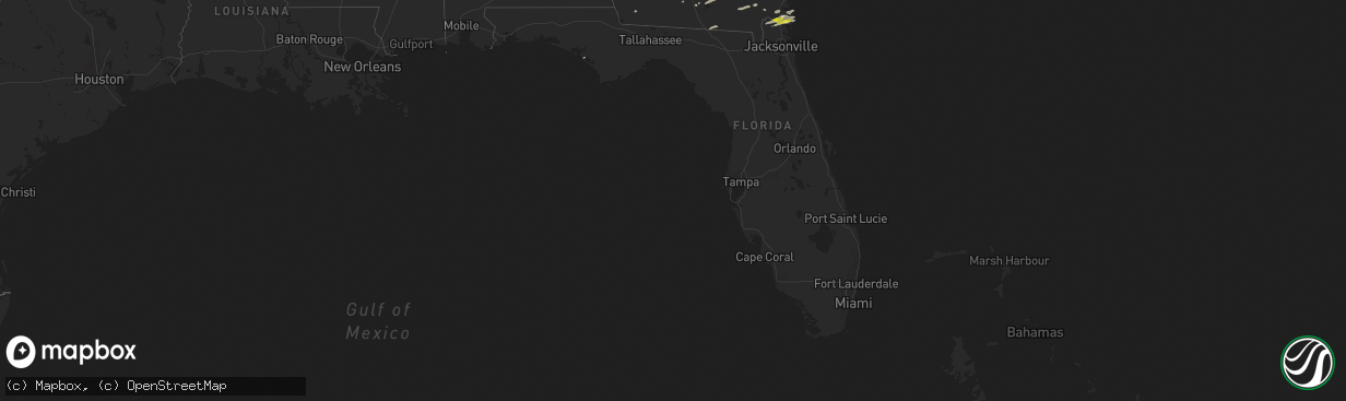 Hail map in Florida on December 2, 2018