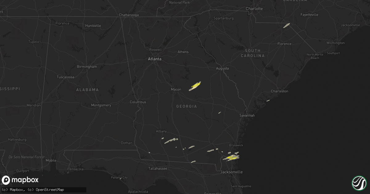 Hail map in Georgia on December 2, 2018