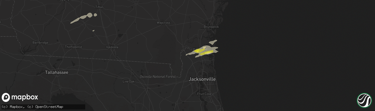 Hail map in Hilliard, FL on December 2, 2018