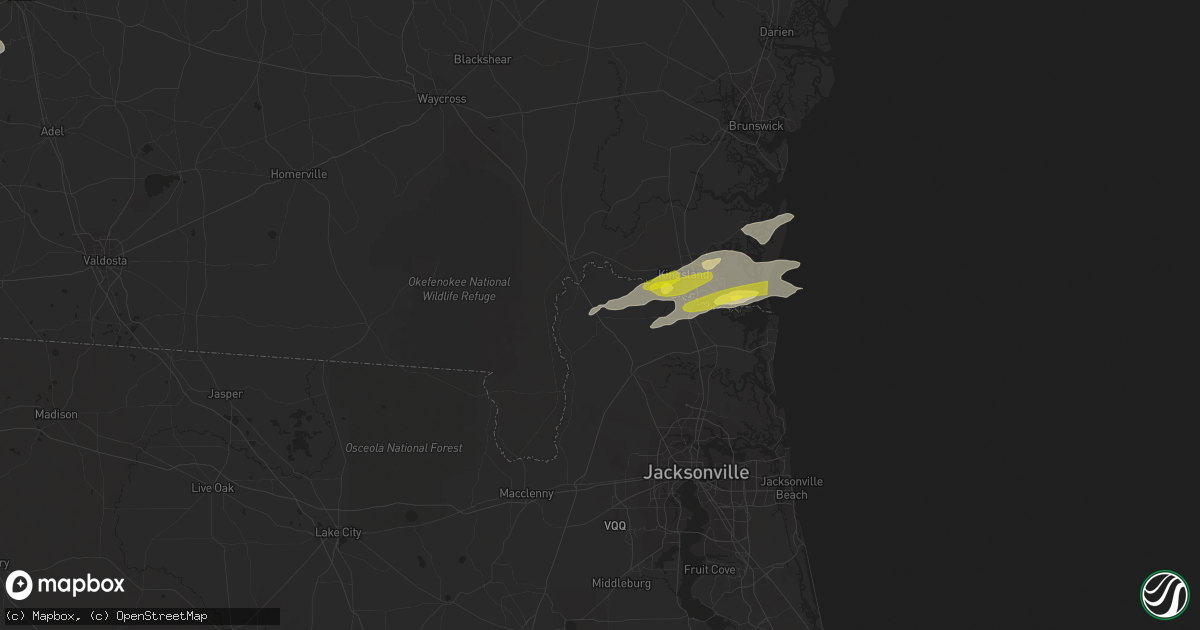 Hail map in Hilliard, FL on December 2, 2018