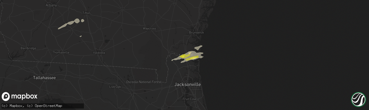 Hail map in Kingsland, GA on December 2, 2018