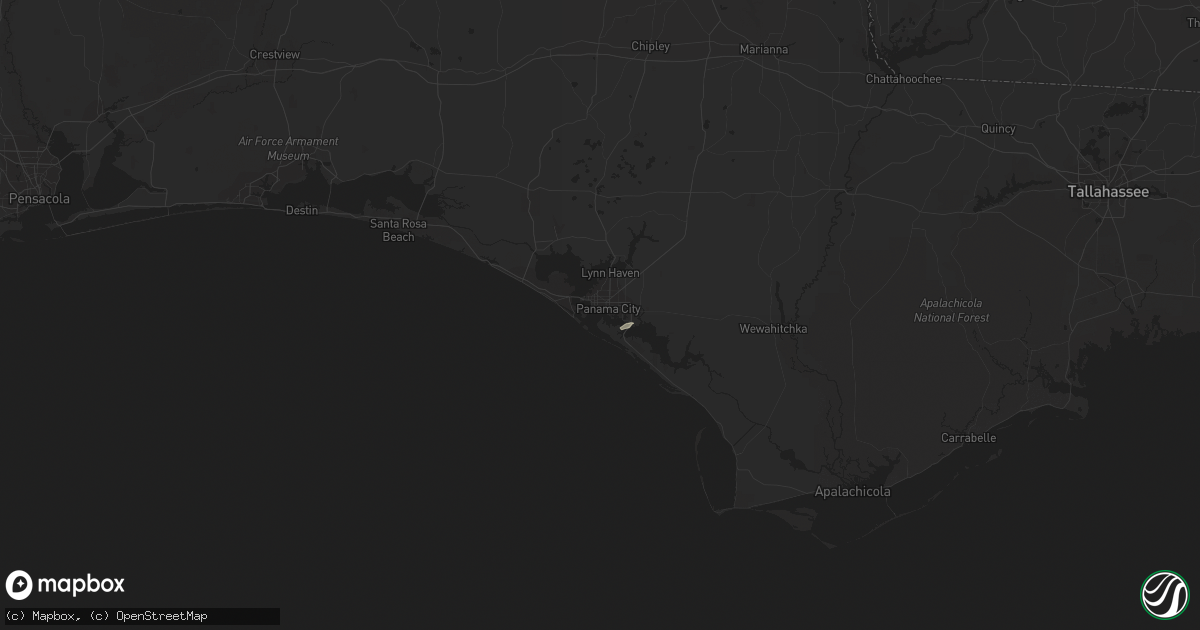 Hail map in Panama City, FL on December 2, 2018