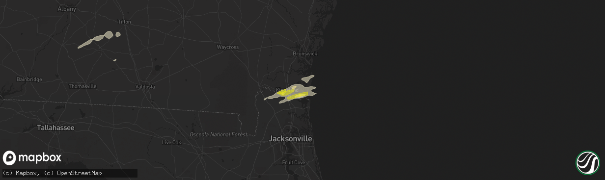 Hail map in Saint Marys, GA on December 2, 2018